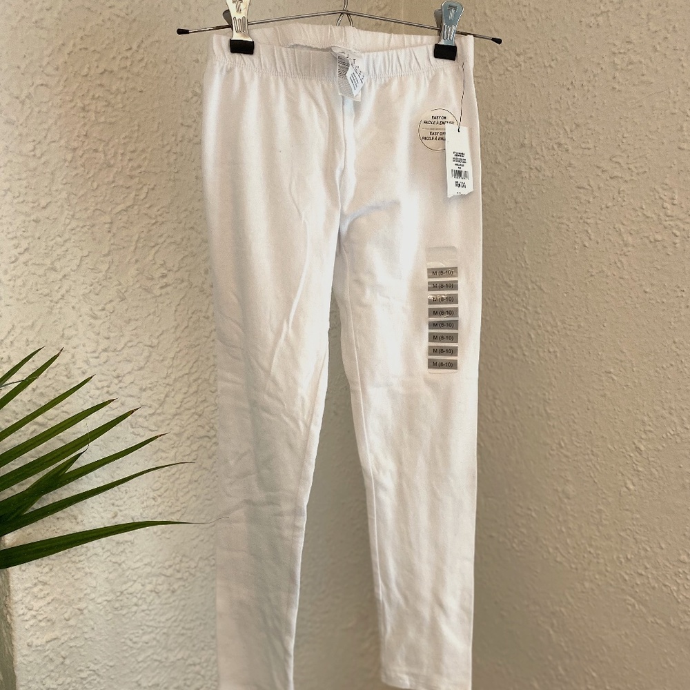 girls white leggings size 8/10